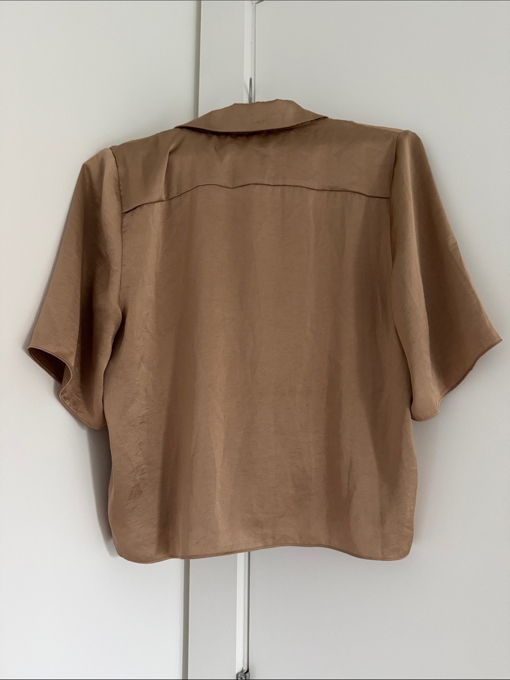 Wilfred Beso Button-Front Short Sleeve Blouse in Camel - Picture 5 of 5